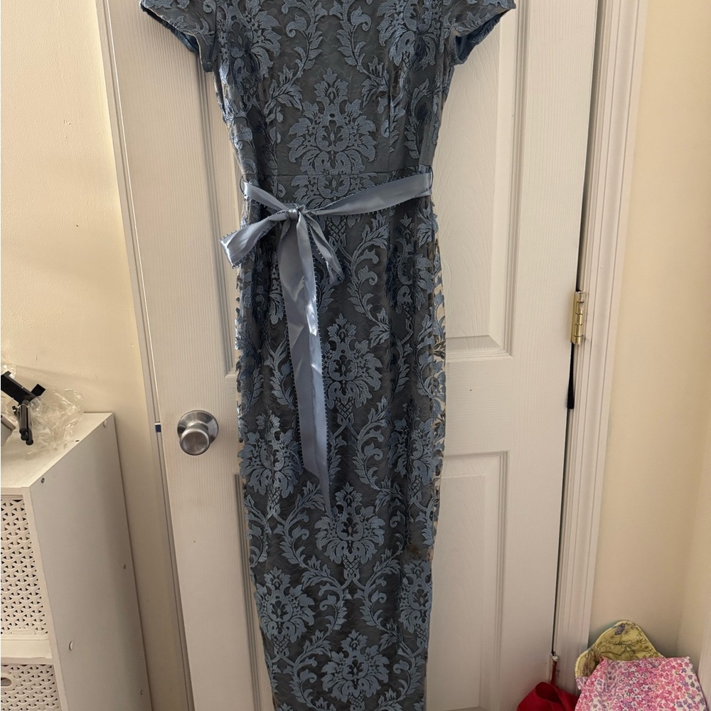 Adrianna Papell Blue Lace Wedding Dress